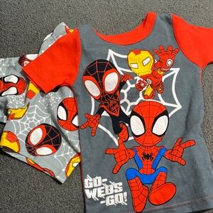 Spider-Man and Iron Man Kids pajamas Set - Red and Gray